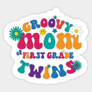 Groovy Mom of Twins Sticker